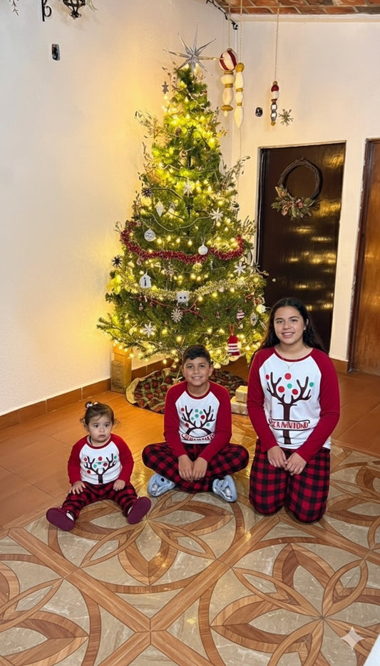 Pijama navideña personalizada (playera bicolor)