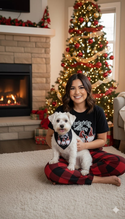 Pijama navideña personalizada (playera cuello redondo)